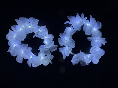 Corona Hawaiana Led Blanca (12 Unidades)