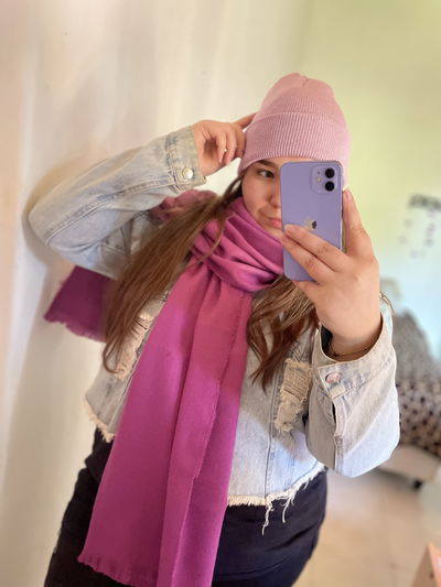 Ruana + Gorro Morado