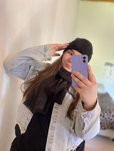 Ruana + Gorro Negro grisáceo 