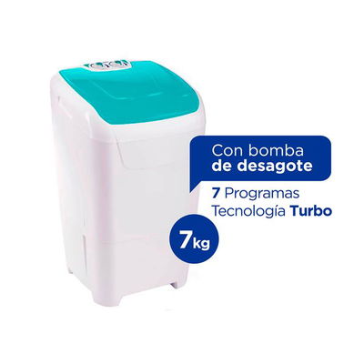 Lavarropas semiautomático 7 Kg. con bomba de desagote. LSC7001 Carga manual