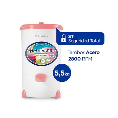 Secarropas Centrífugo LINEA COLORS 5,5 kg de capacidad. Rosa Chic HTS 5501