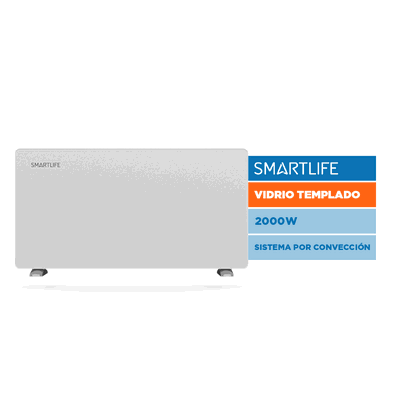 Calefactor Panel de Vidrio Smartlife 2000W Portatil Blanco