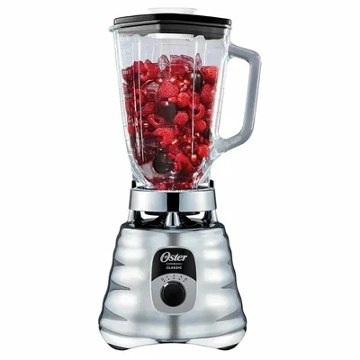 Licuadora clásica Oster® cromo con perilla ergonómica de 3 velocidades BLST4655