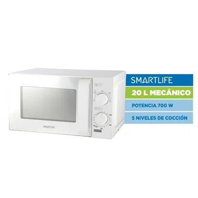 Horno Microondas Smartlife Mecánico SL-MWO20MMW Blanco 20L