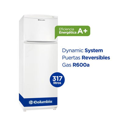 Heladera con Freezer A+ 317L de capacidad - Color Blanco CHD32/9