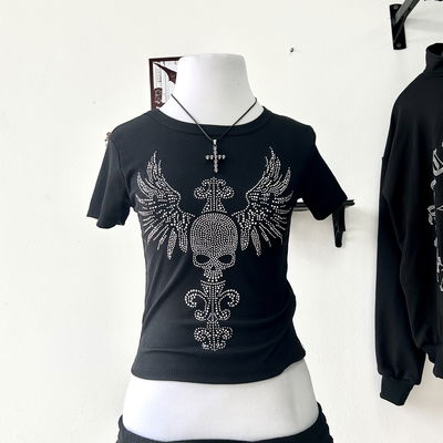 Baby tee Skull Strass (por pedido)