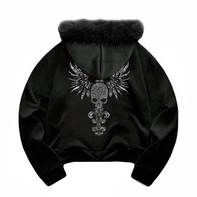 Campera Skull negro (oversized) (por pedido)