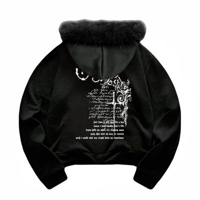 Campera Stupid Brain negro (oversized) (por pedido)