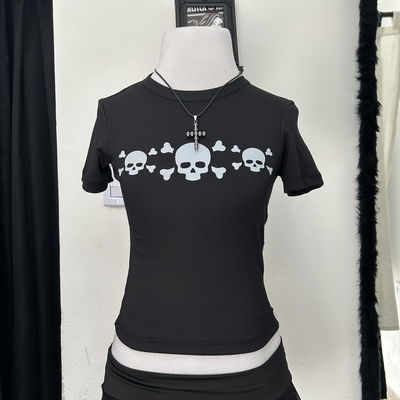 Baby tee Skull (por pedido)
