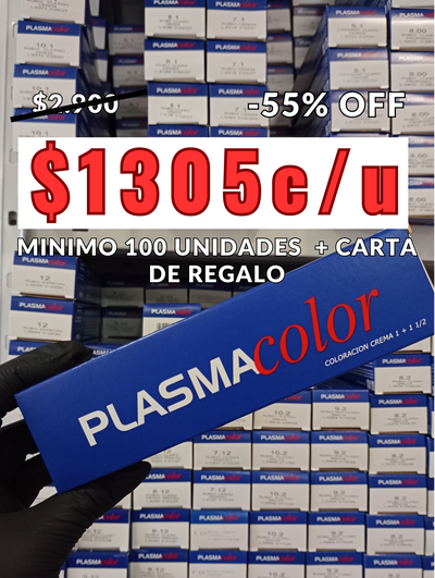 100 UNIDADES DE TINTURA PLASMA 60GR + CARTA DE REGALO