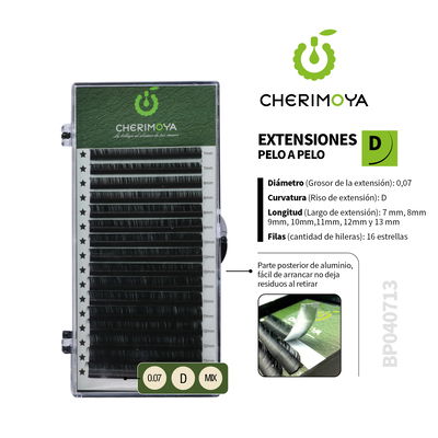  CHERIMOYA Extension de pestañas pelo por pelo 0.07D MIX (7-13MM)