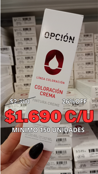 PROMO 150 POMOS TINTURA OPCION 60 G 