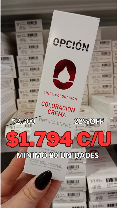 80 POMOS DE TINTURA OPCION 60 G 