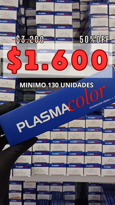 130 UNIDADES DE TINTURA PLASMA 60GR + CARTA DE REGALO