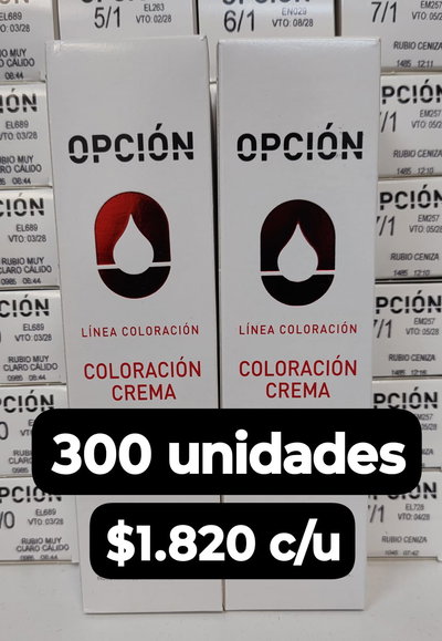 TINTURA OPCION X 300 UNIDADES