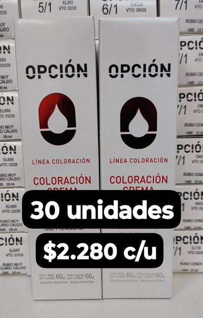 TINTURAS OPCION X 30 UNIDADES