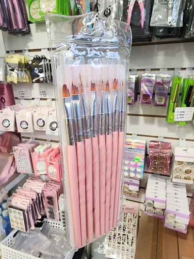 SET DE PINCELES PARA UÑAS X 8 UNI ELOISE ROSA