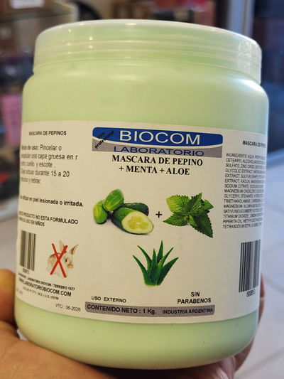 BIOCOM Mascara de Pepinos –menta- aloe 1 Kg. 