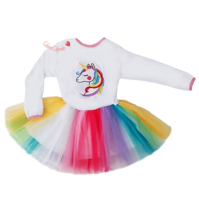 Vestido Tutu Unicornio Pastel