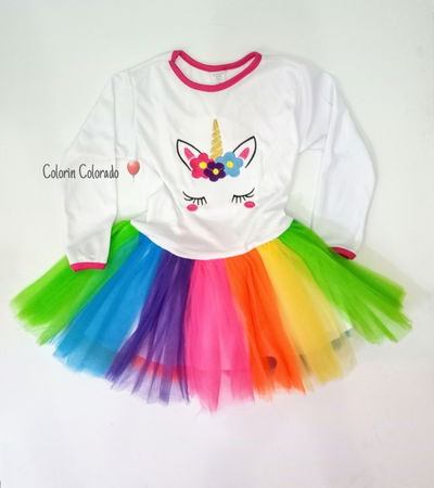 Vestido Tutu Unicornio Fluor