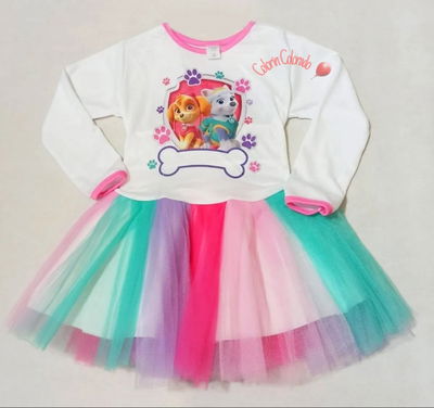 Disfraz Vestido Tutu Skye y Everest superheroína 