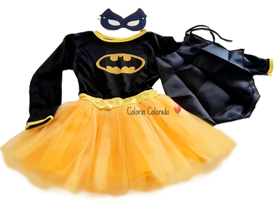 Vestido tutu Batichica amarillo Superheroína