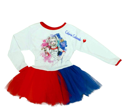 Disfraz Vestido Tutu Harley Quiin 