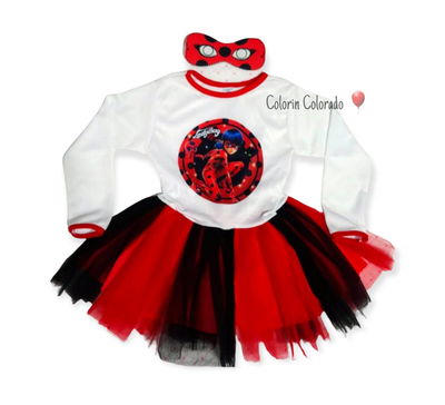 Vestido tutu Lady Bug superheroína 