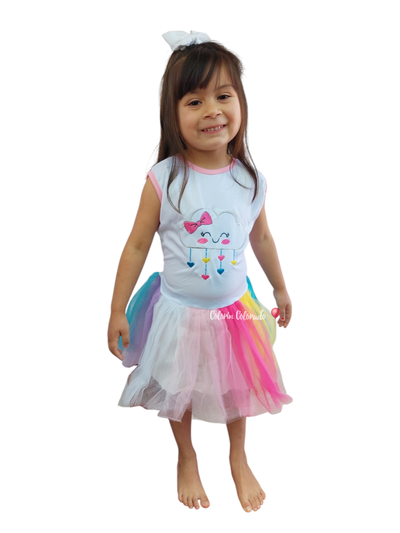 Disfraz Vestido Tutu Nube Lluvia De Amor