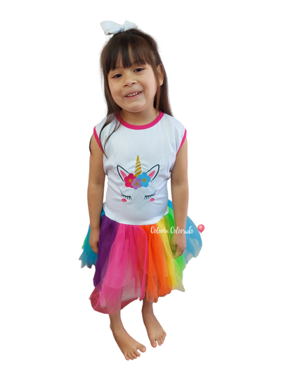 Vestido Tutu Unicornio Fluor