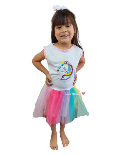 Vestido Tutu Unicornio Pastel