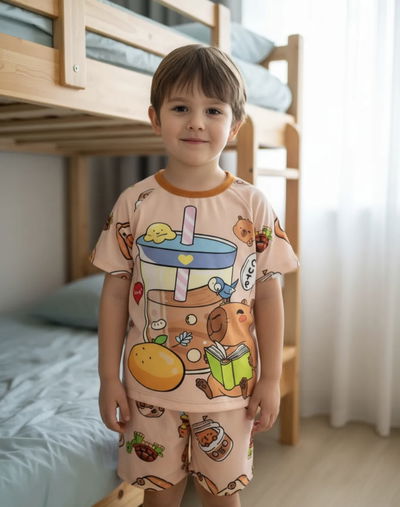 Pijama Capibara Beige Corto