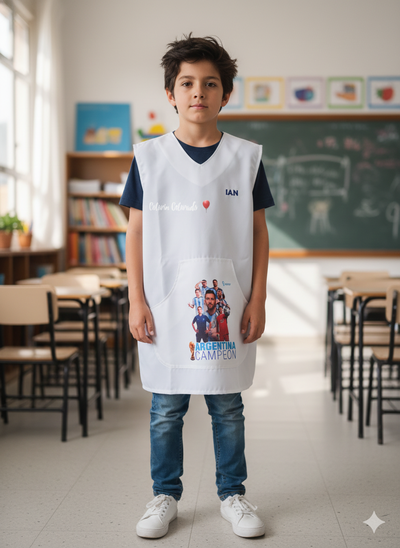 Pechera Messi Argentina Campeones Primaria 