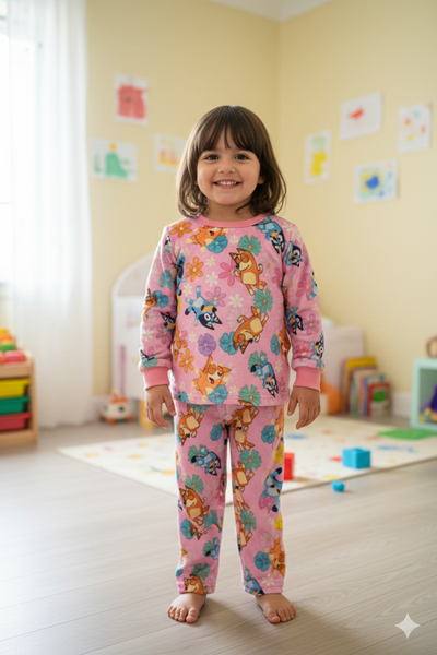 Pijama Bluey Rosa Polar Soft Liviano