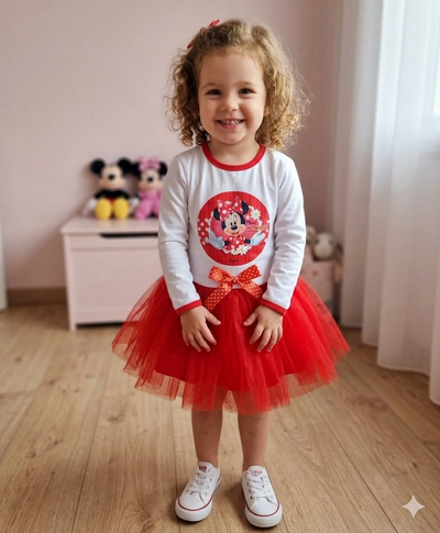 Vestido Tutu Minnie Rojo