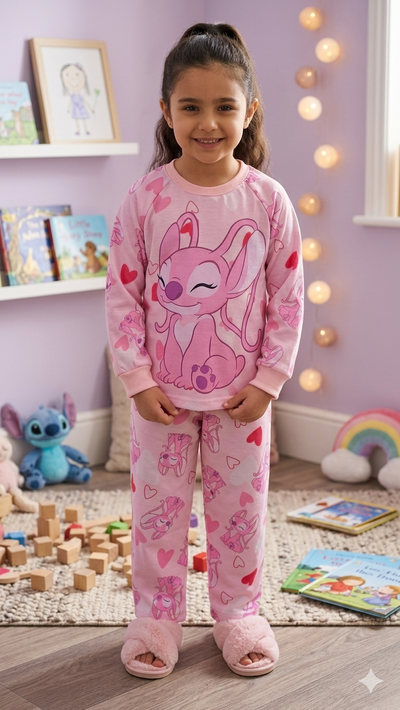 Pijama Ángel (Stitch rosa) Largo