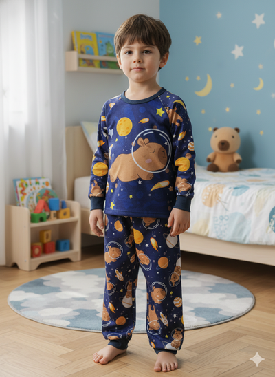 Pijama Capibara Azul Largo