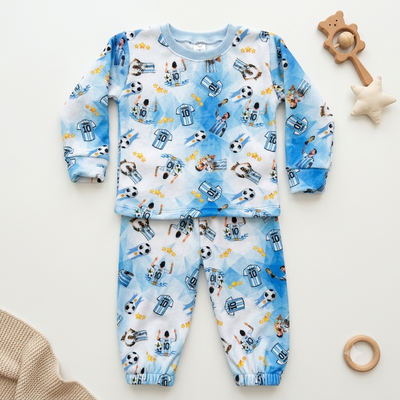 Pijama Bebé Plush Bifaz Messi