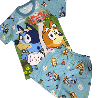 Pijama Bluey y Bingo Corto