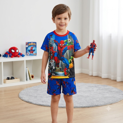 Pijama Spiderman Villanos Corto