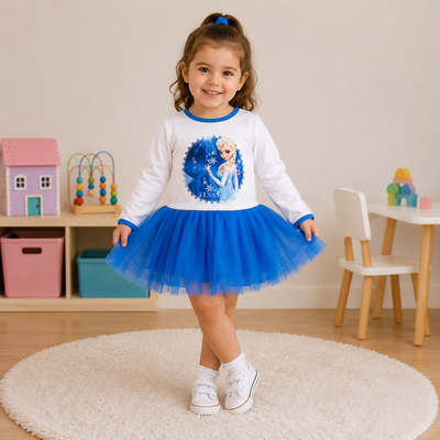 Vestido Tutu Elsa Frozen