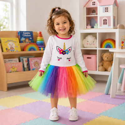 Vestido Tutu Unicornio Fluor