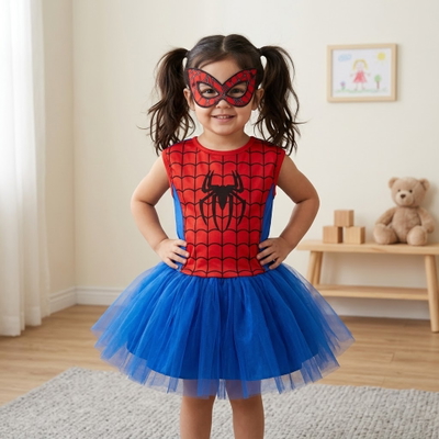 Vestido Chica Araña Rojo con Azul