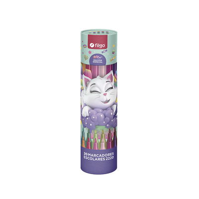 MARCADORES ESCOLARES X 20 FILGO 2020 GATITO