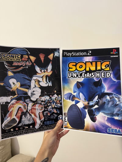 Poster Sonic Adventure y Sonic Unleashed