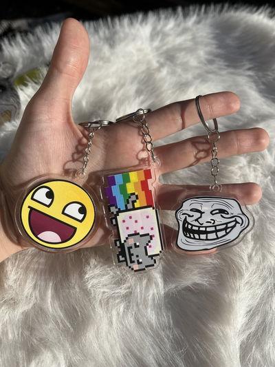 Llaveros Epic Face, Troll Face y Nyan Cat