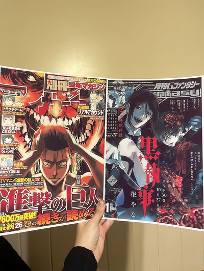 Posters Attack on Titan y Kuroshitsuji (Black Butler)