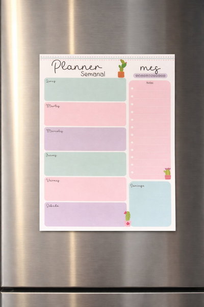 Planificador semanal magnético