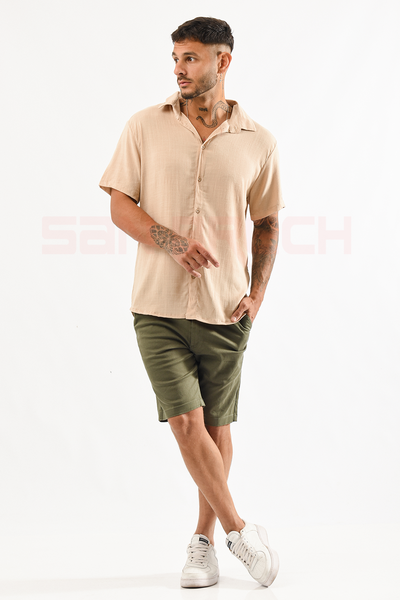 Camisa Lino (Beige)