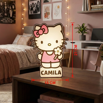 Velador Hello Kitty Lightbox Led - PERSONALIZADO Regalo
